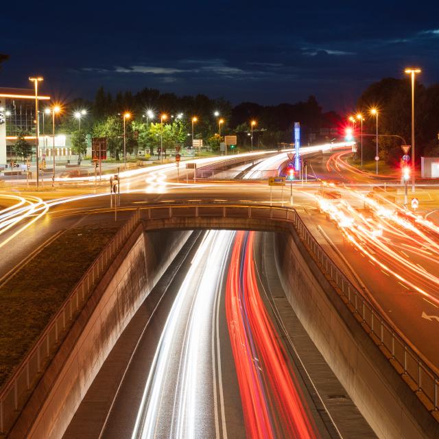 Trailing lights at an intersection, highlighting the effects to long exposure photography